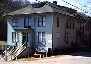 Front of building.